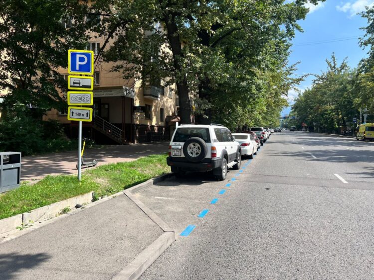 На дорогах Алматы появилась синяя разметка – что она означает?
