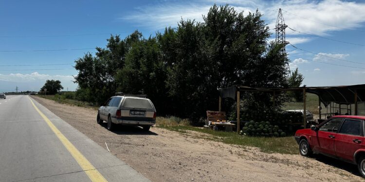 Алматы — Конаев: стихийная торговля на трассе создала угрозу для водителей