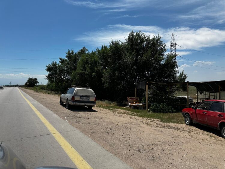 Алматы — Конаев: стихийная торговля на трассе создала угрозу для водителей