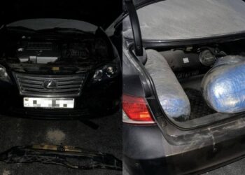 Фейерверк на трассе: наркоторговцы пытались сжечь битком набитый наркотиками Lexus