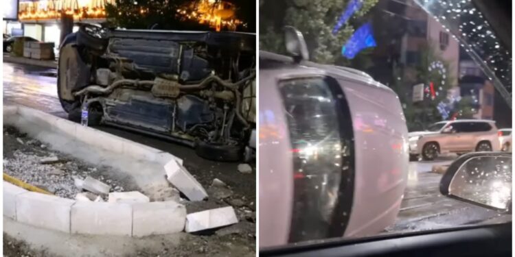 Из-за нового бордюра в Алматы произошло массовое ДТП