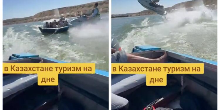 Жуткие кадры: гидроцикл наехал на людей в Туркестанской области