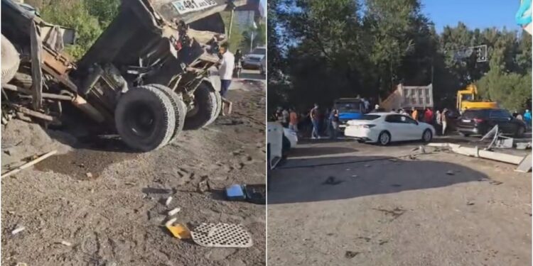 Жуткое ДТП с самосвалом в Алматинской области: есть пострадавшие