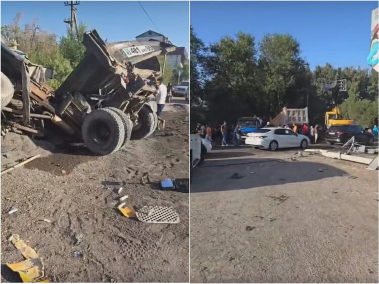 Жуткое ДТП с самосвалом в Алматинской области: есть пострадавшие