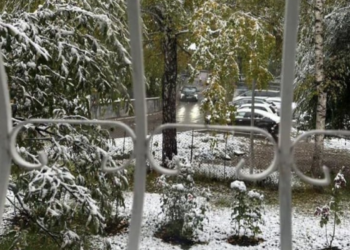 В Алматы выпал снег