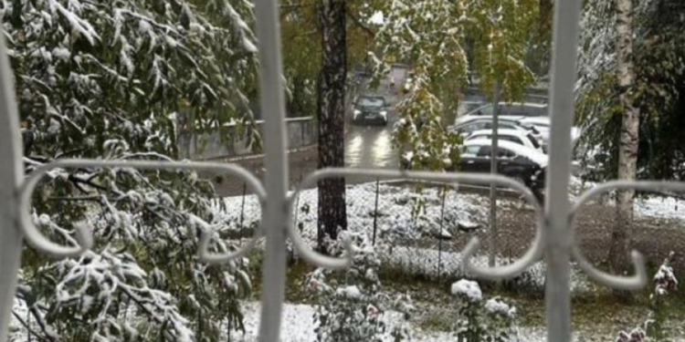 В Алматы выпал снег