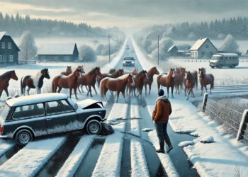 Блогер попал в ДТП из-за табуна лошадей в Жетысу: полиция бездействует