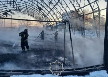 В Петропавловске горел стадион