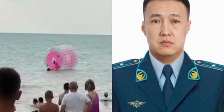 На Алаколе полицей спас ребенка от унесенного ветром аттракциона