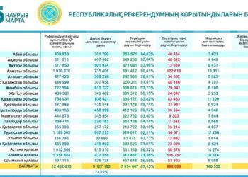 Референдум қорытындысы: Халықтың 87 пайыздан астамы жаңа Ата заңды қолдады